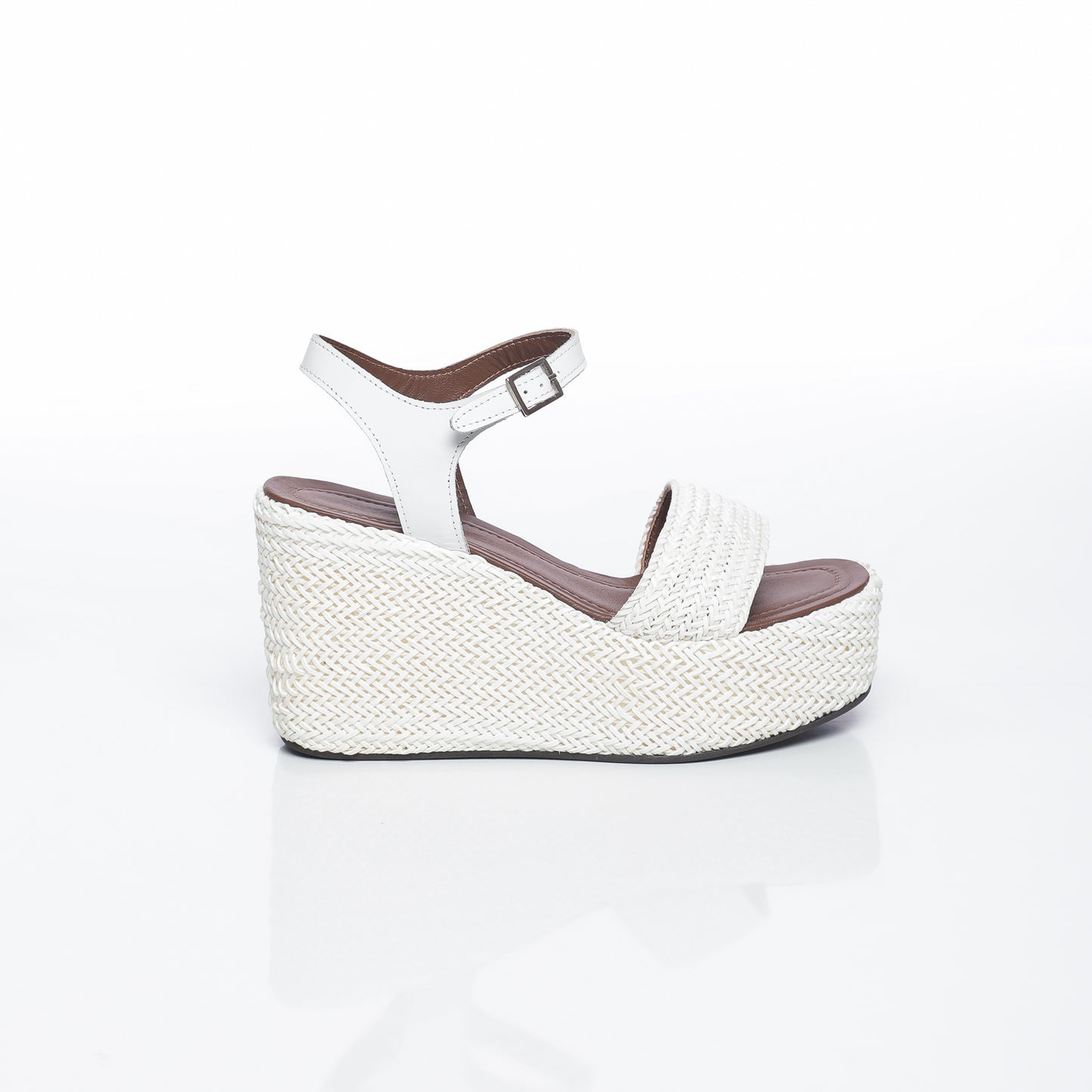Aria Raffia Blanc & Cuir Blanc