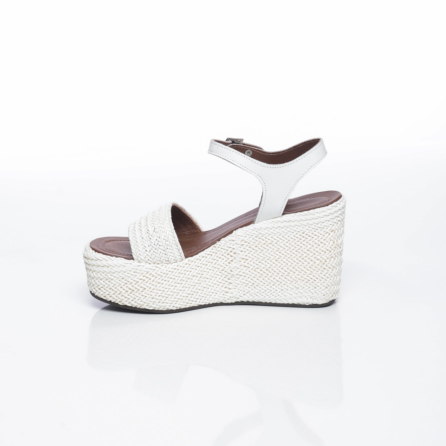 Aria Raffia Blanc & Cuir Blanc