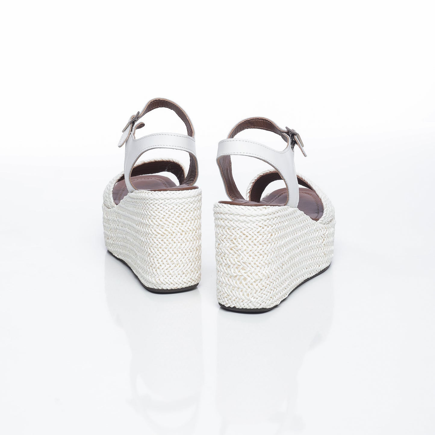 Aria Raffia Blanc & Cuir Blanc