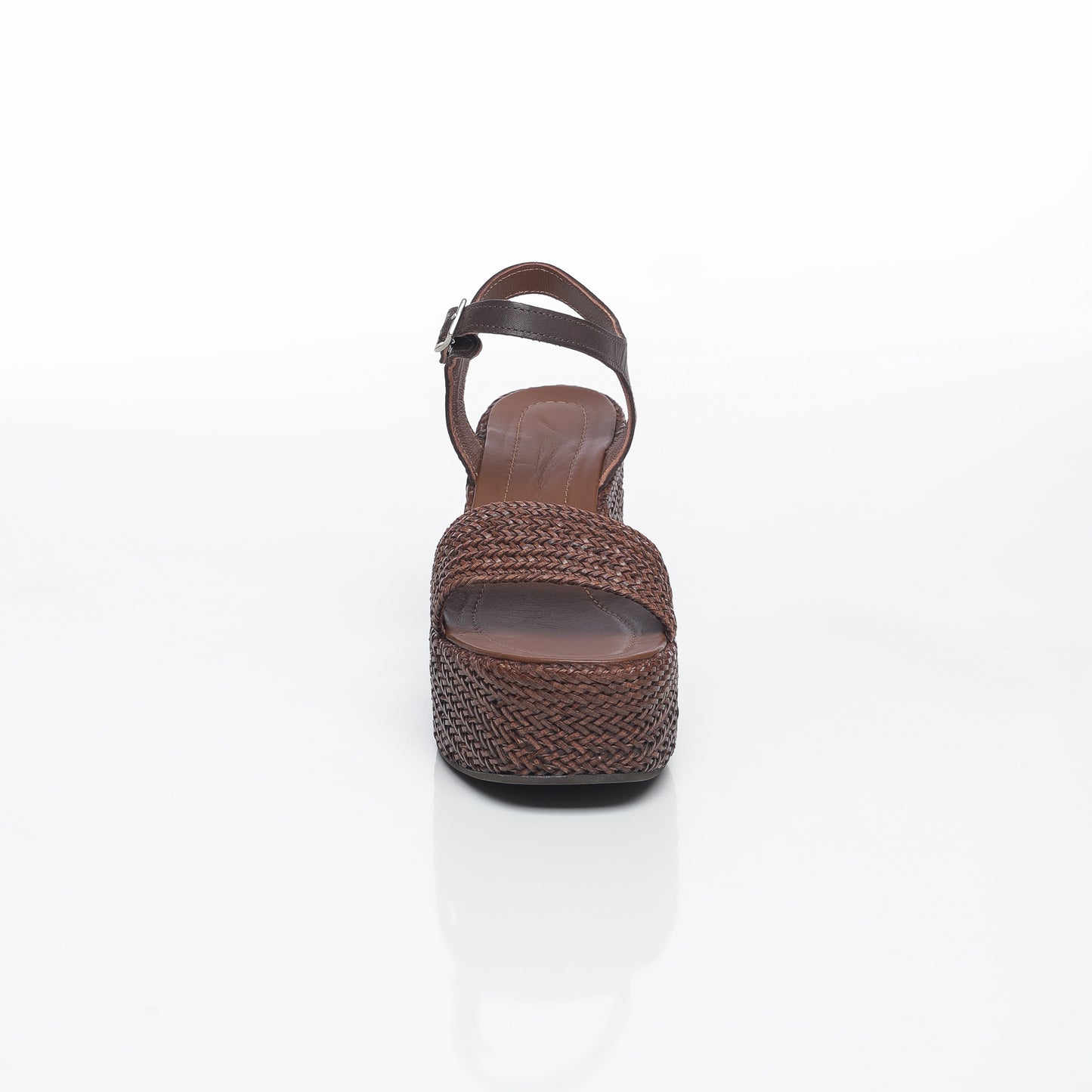 Aria Raffia Marron & Cuir Marron