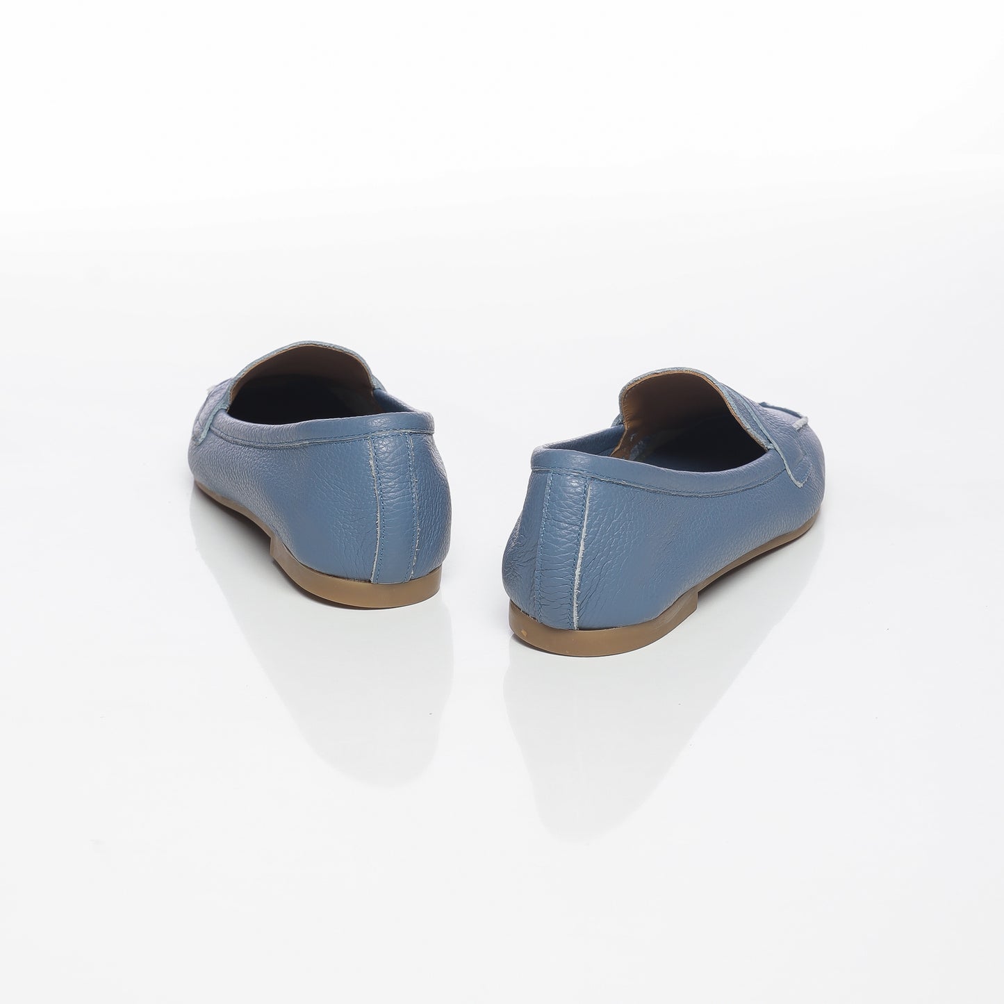 Elise Cuir Granulé Bleu ciel