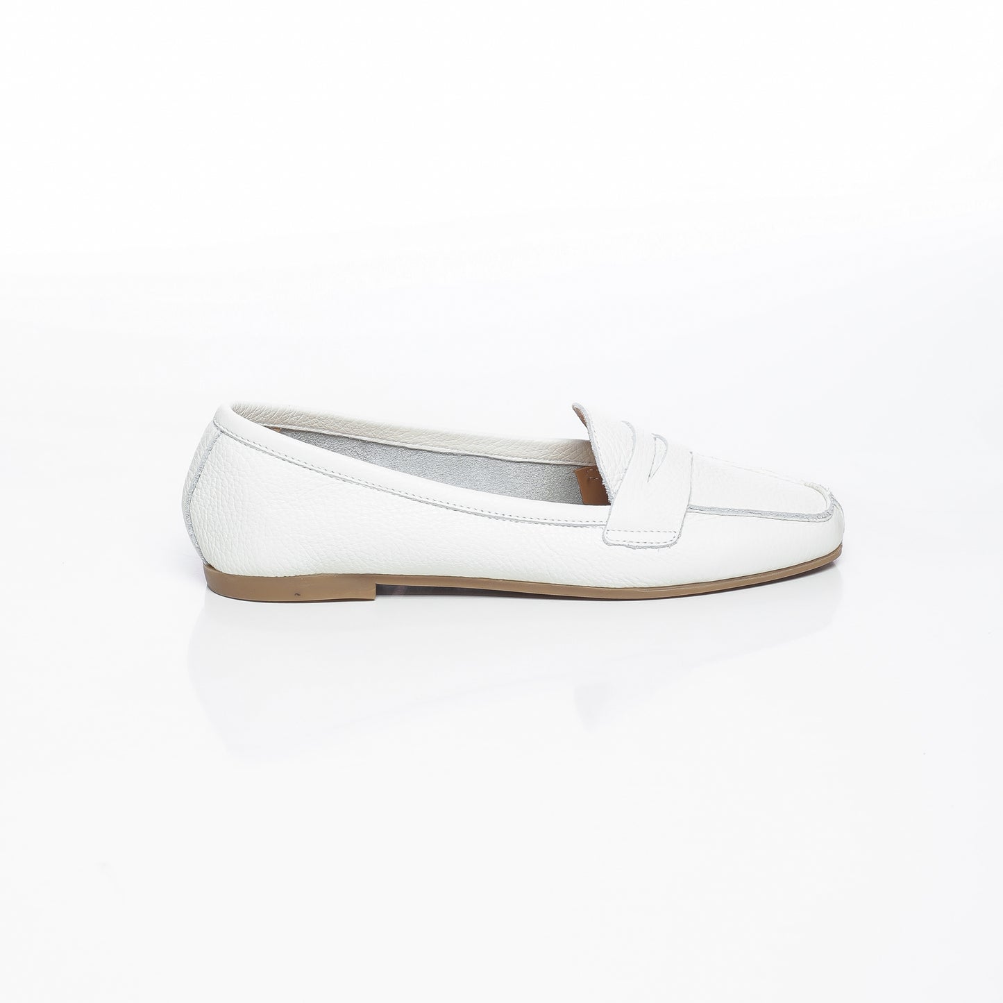 Elise Cuir Granulé Blanc