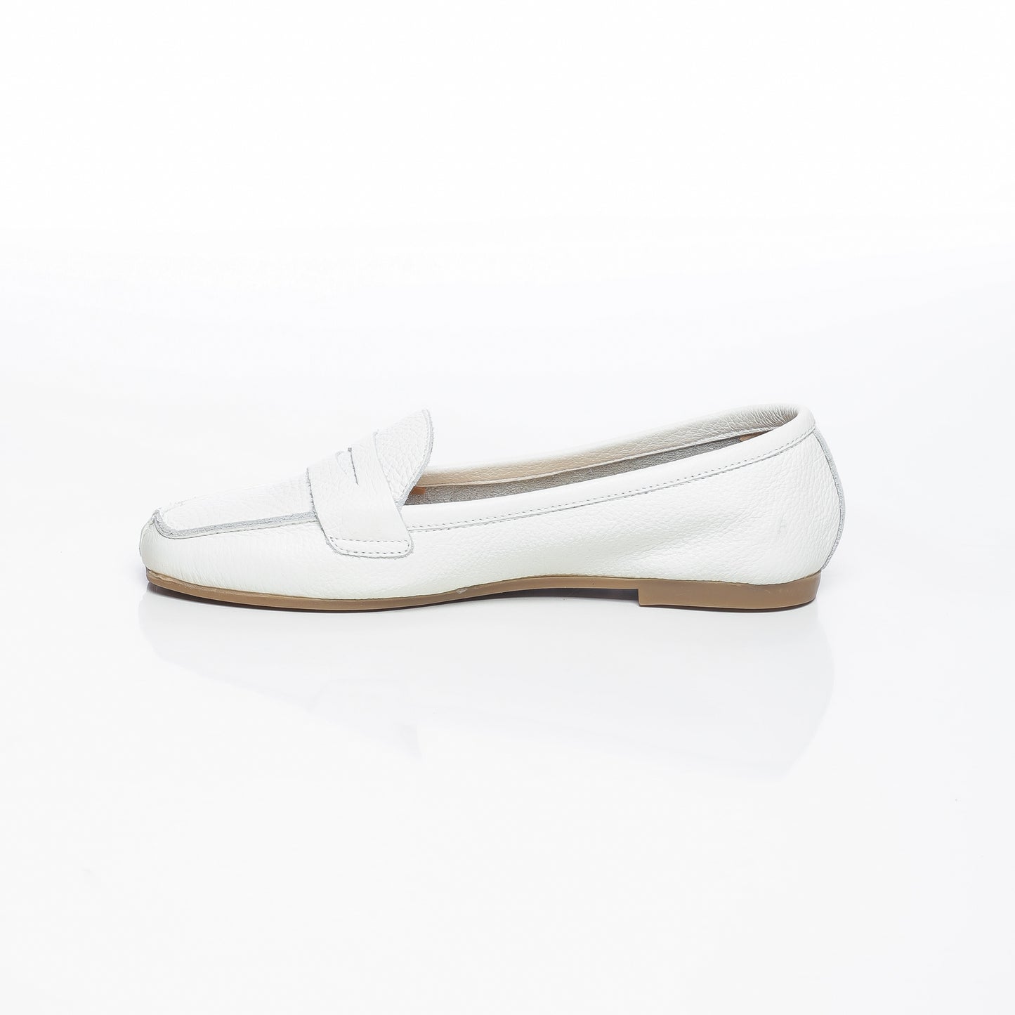 Elise Cuir Granulé Blanc
