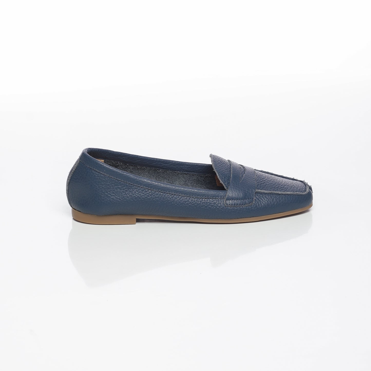 Elise Cuir Granulé Bleu Marine