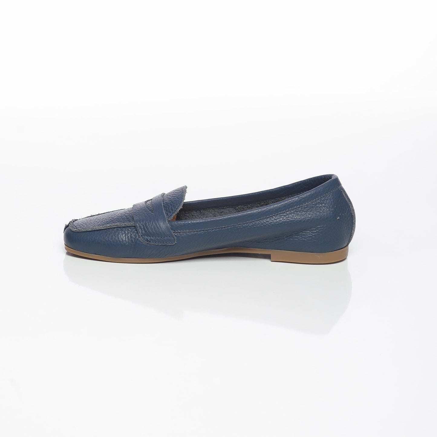 Elise Cuir Granulé Bleu Marine