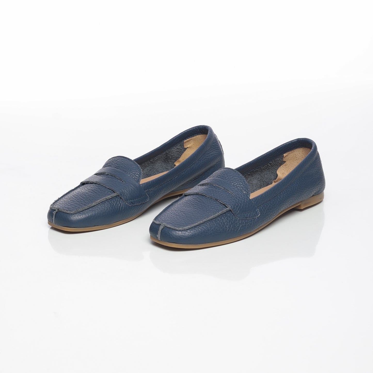 Elise Cuir Granulé Bleu Marine
