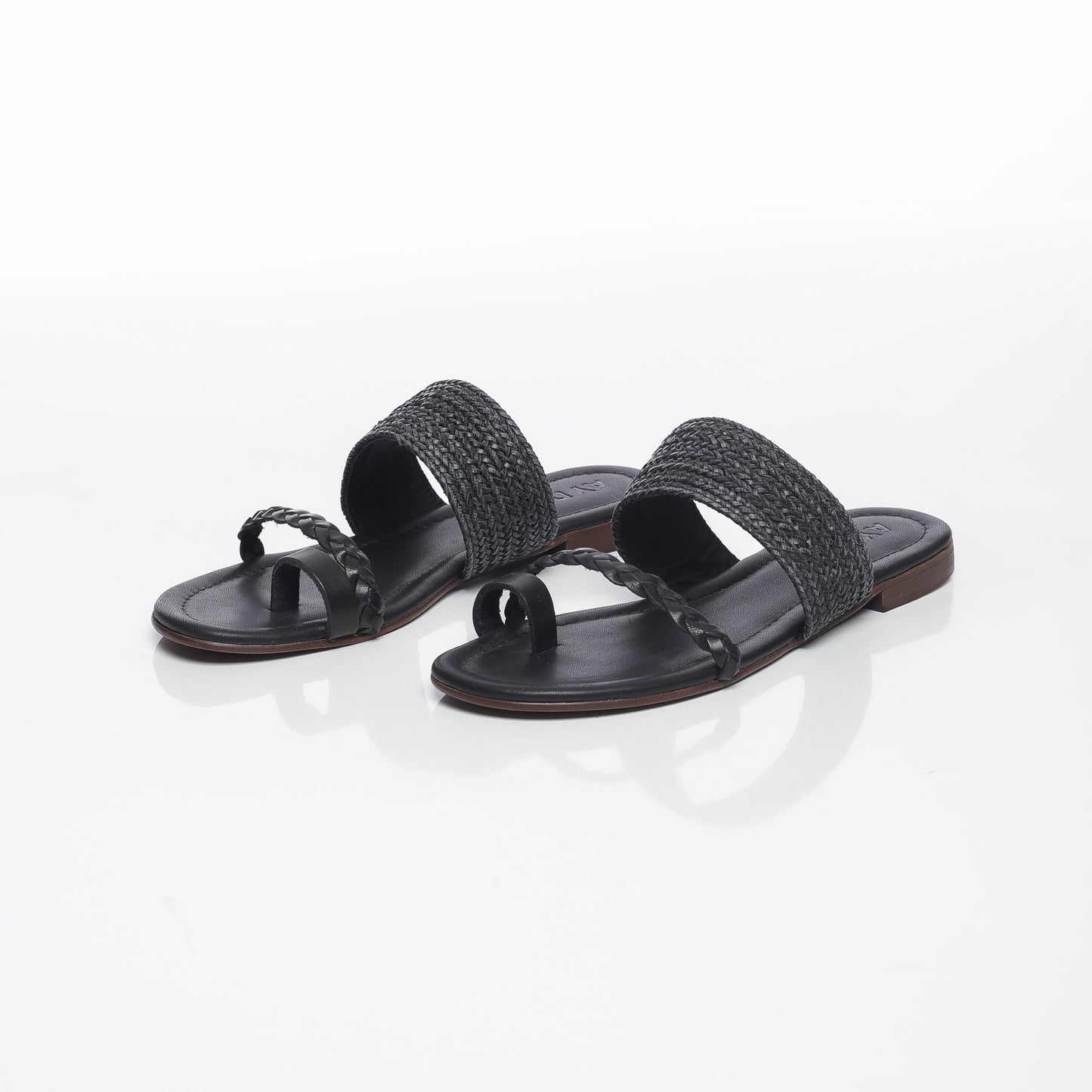 TRESSE Raffia Noir & Cuir Noir