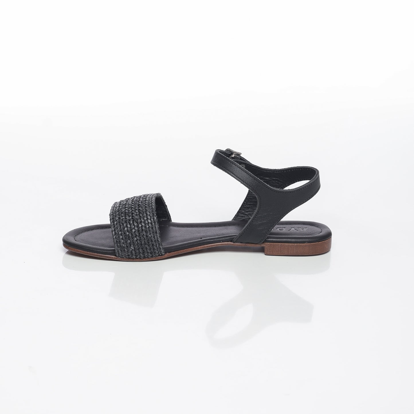 Elara Raffia Noir & Cuir Noir