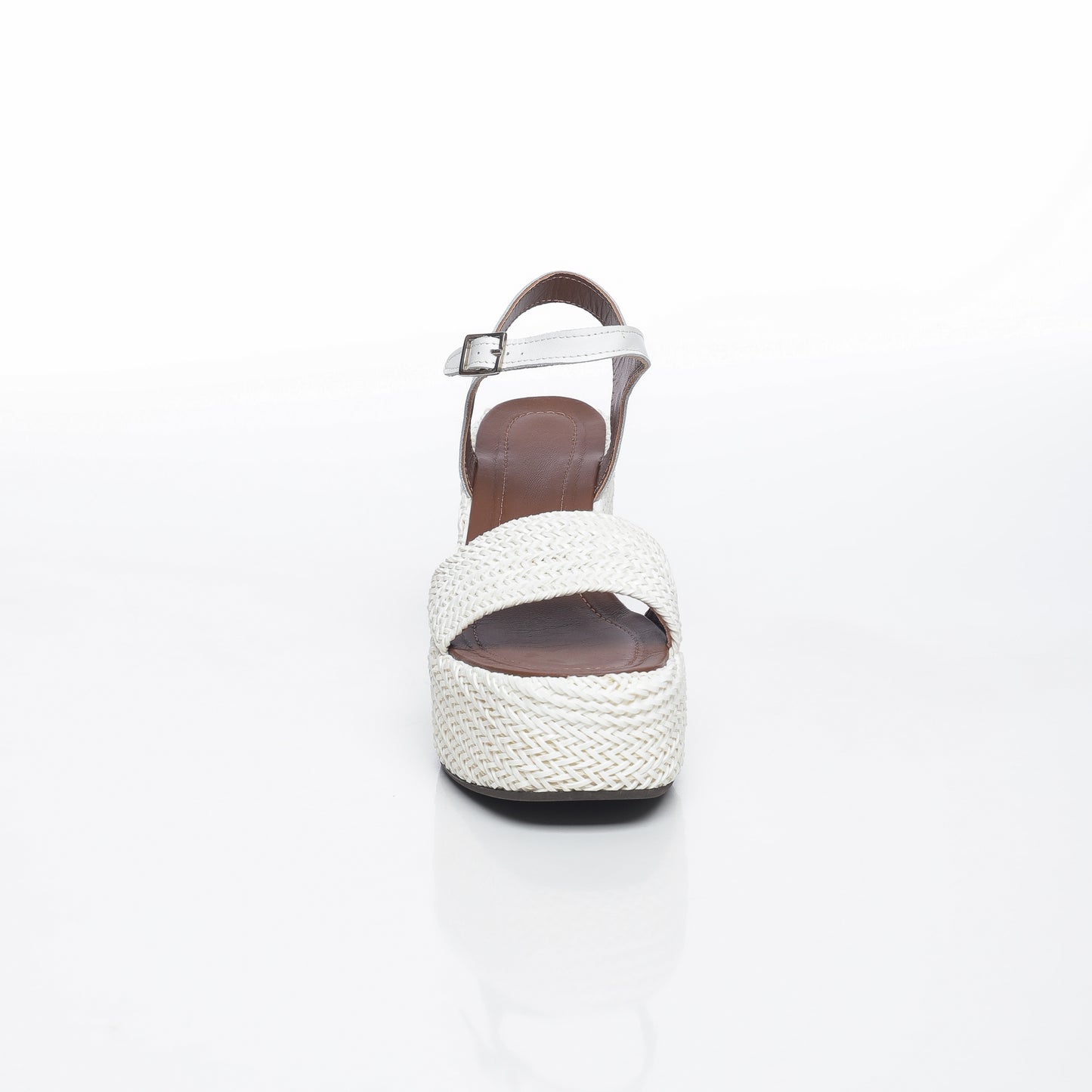 Aria Raffia Blanc & Cuir Blanc