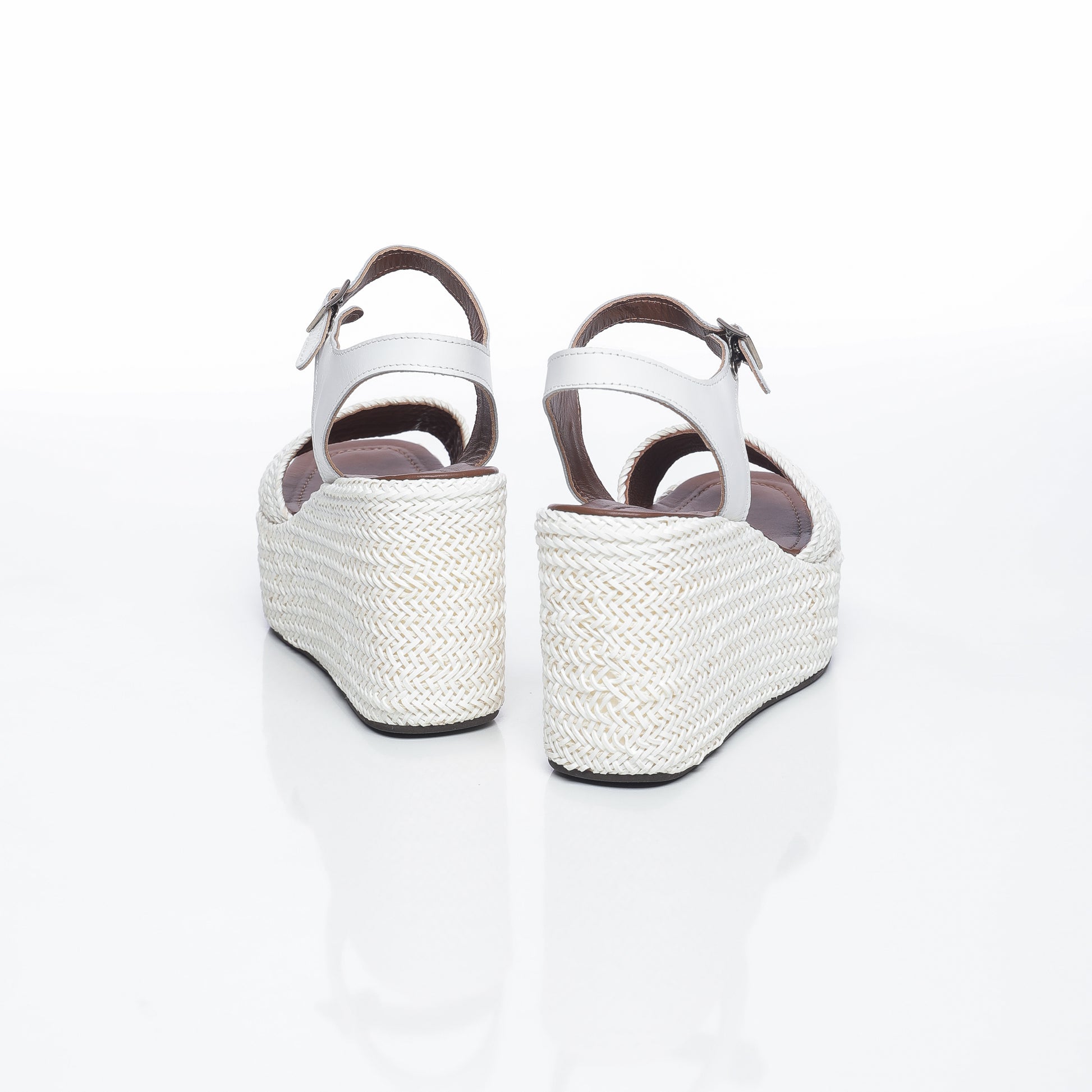 Aria Raffia Blanc & Cuir Blanc