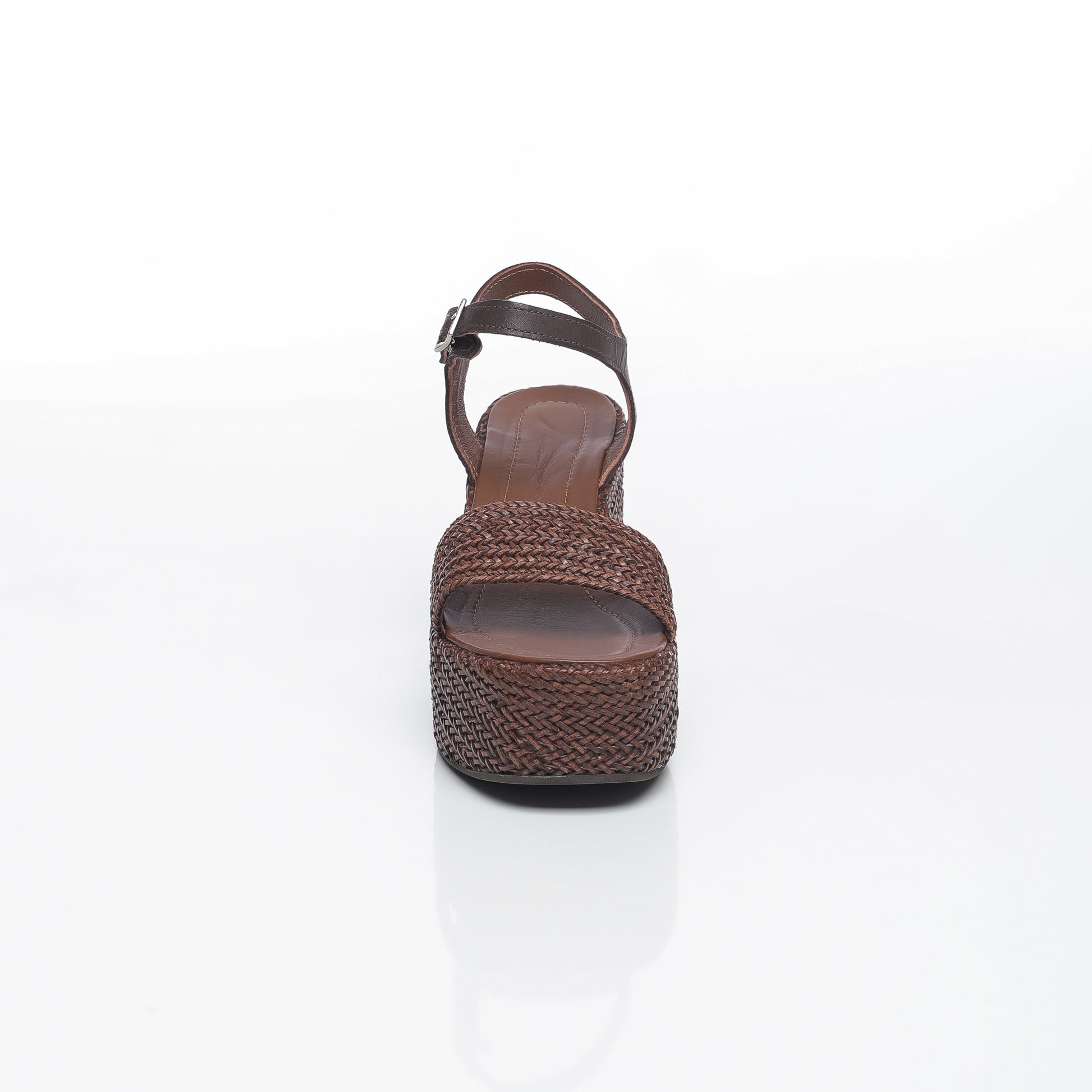 Aria Raffia Marron & Cuir Marron