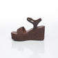 Aria Raffia Marron & Cuir Marron