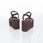 Aria Raffia Marron & Cuir Marron