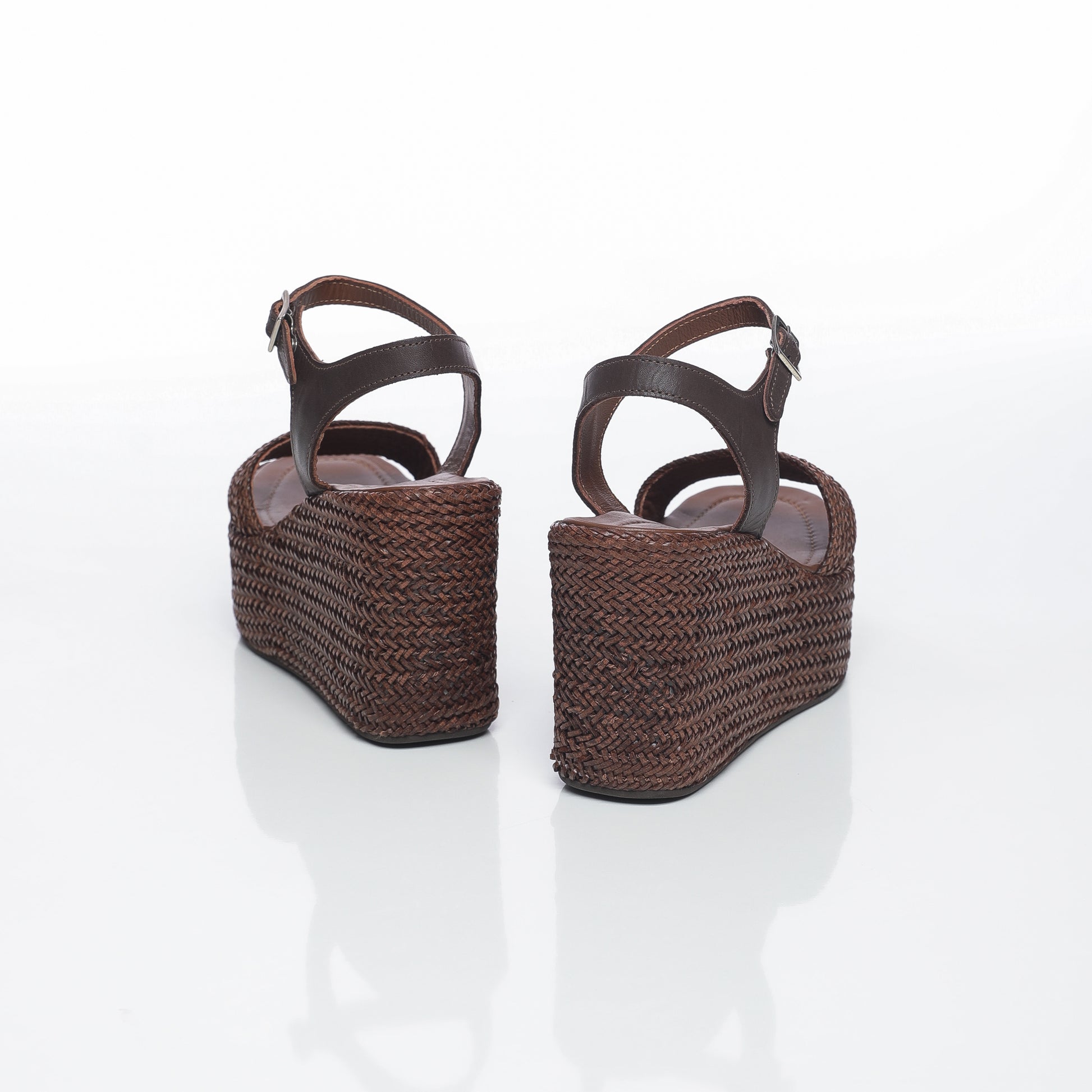 Aria Raffia Marron & Cuir Marron