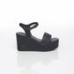 Aria Raffia Noir & Cuir Noir