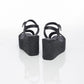 Aria Raffia Noir & Cuir Noir