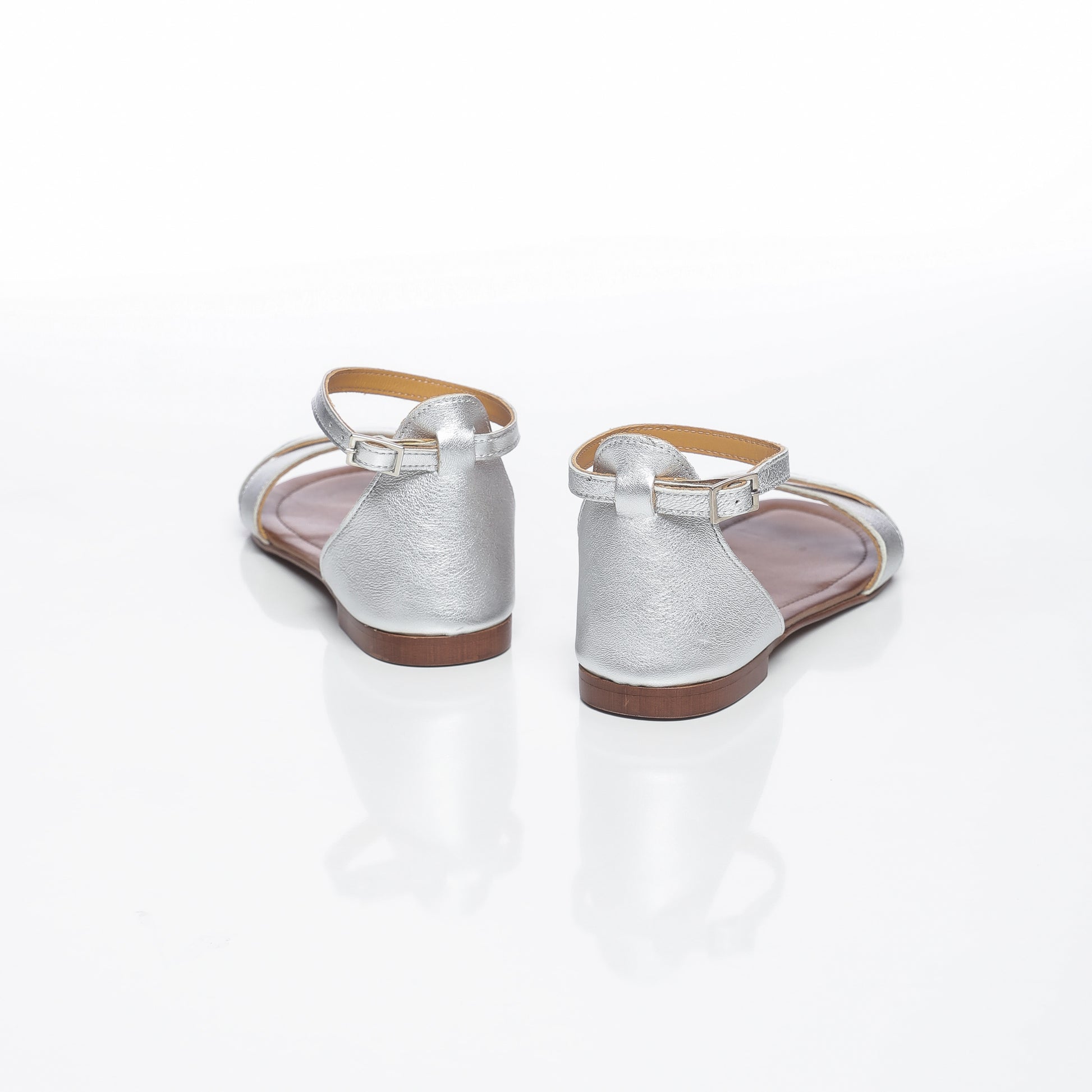 Pivoine Cuir Laminato Argent