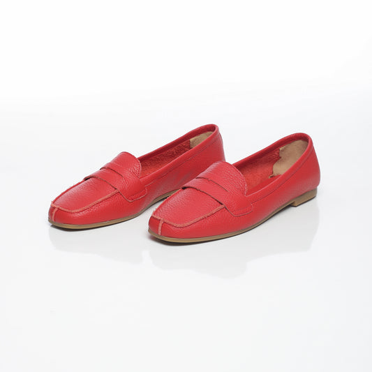 Elise Cuir Granulé Rouge