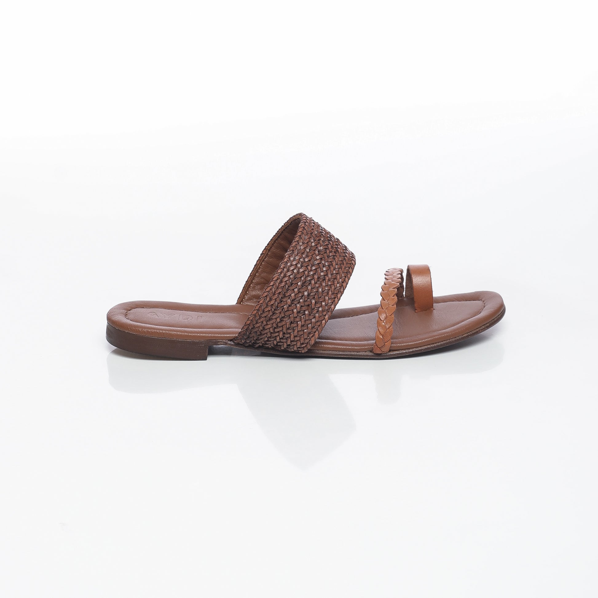 TRESSE Raffia Marron & Cuir Camel
