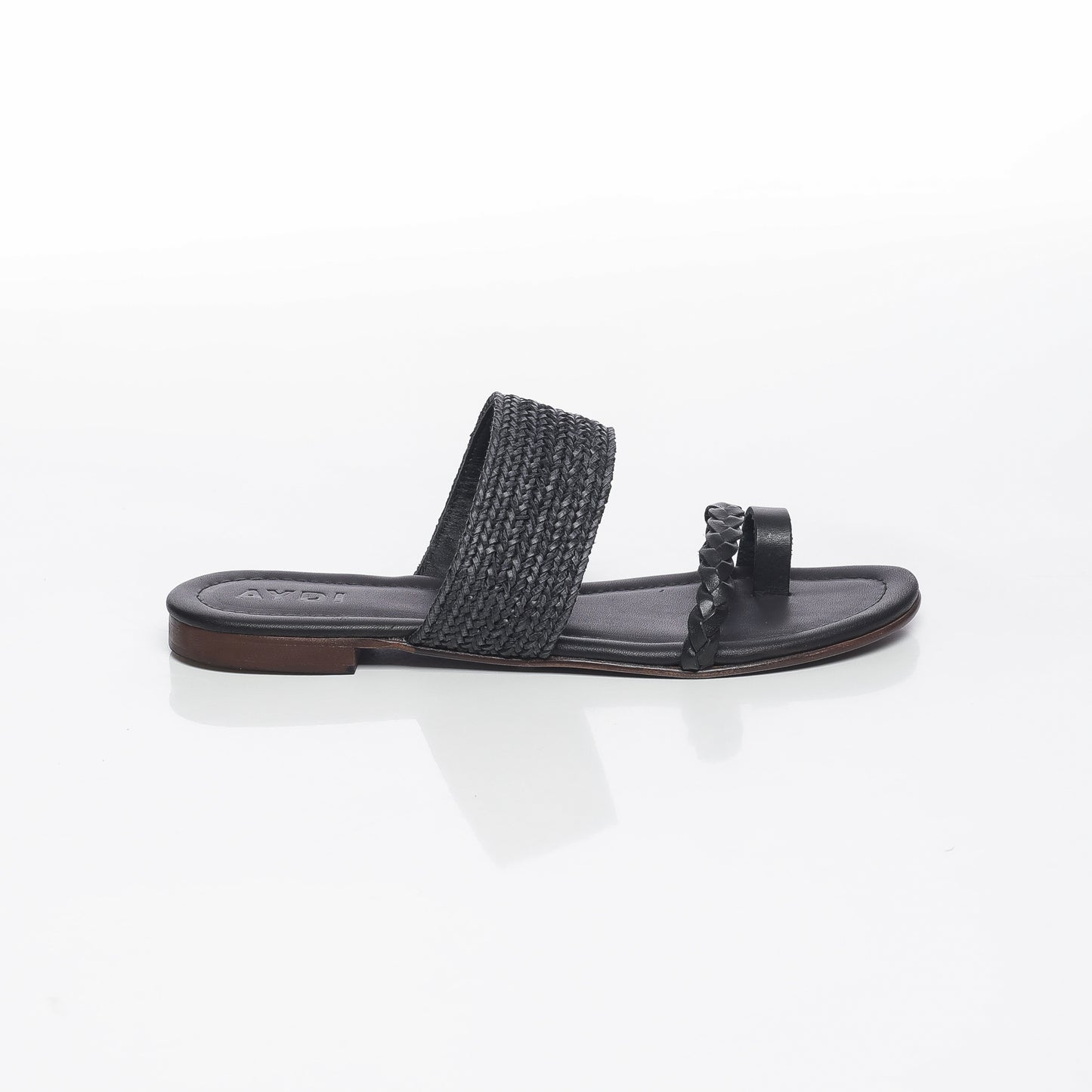 TRESSE Raffia Noir & Cuir Noir