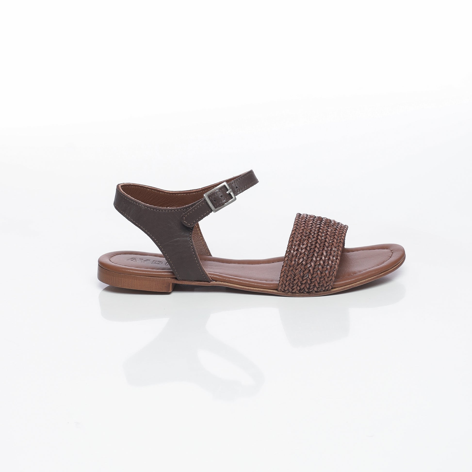 Elara Raffia Marron & Cuir Marron