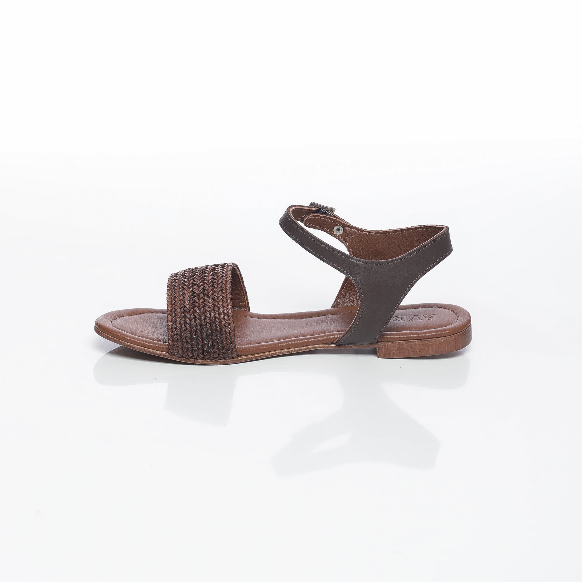 Elara Raffia Marron & Cuir Marron