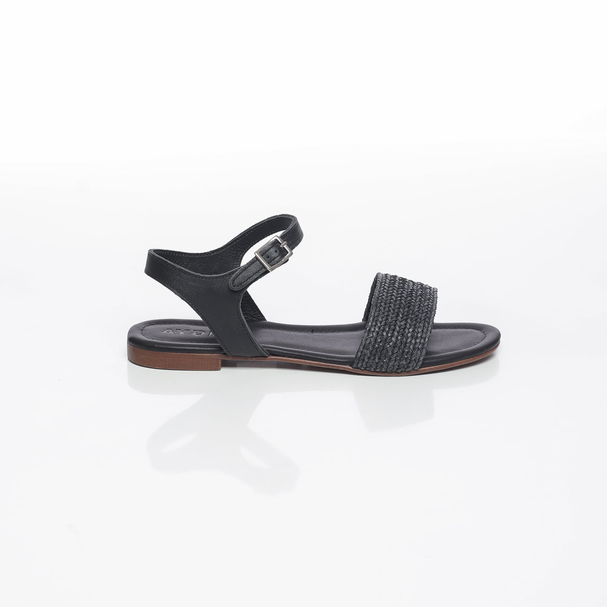 Elara Raffia Noir & Cuir Noir