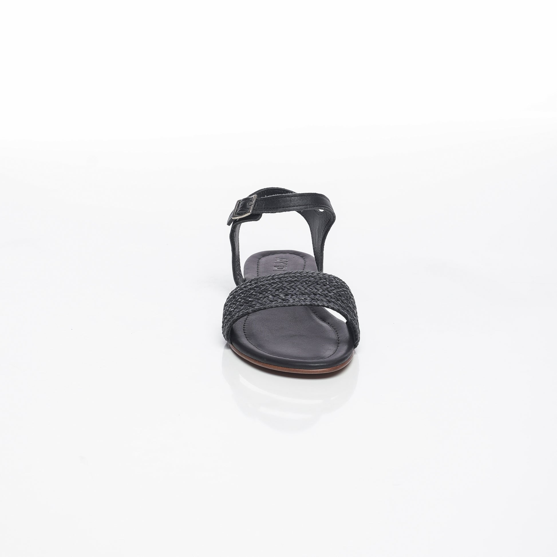 Elara Raffia Noir & Cuir Noir