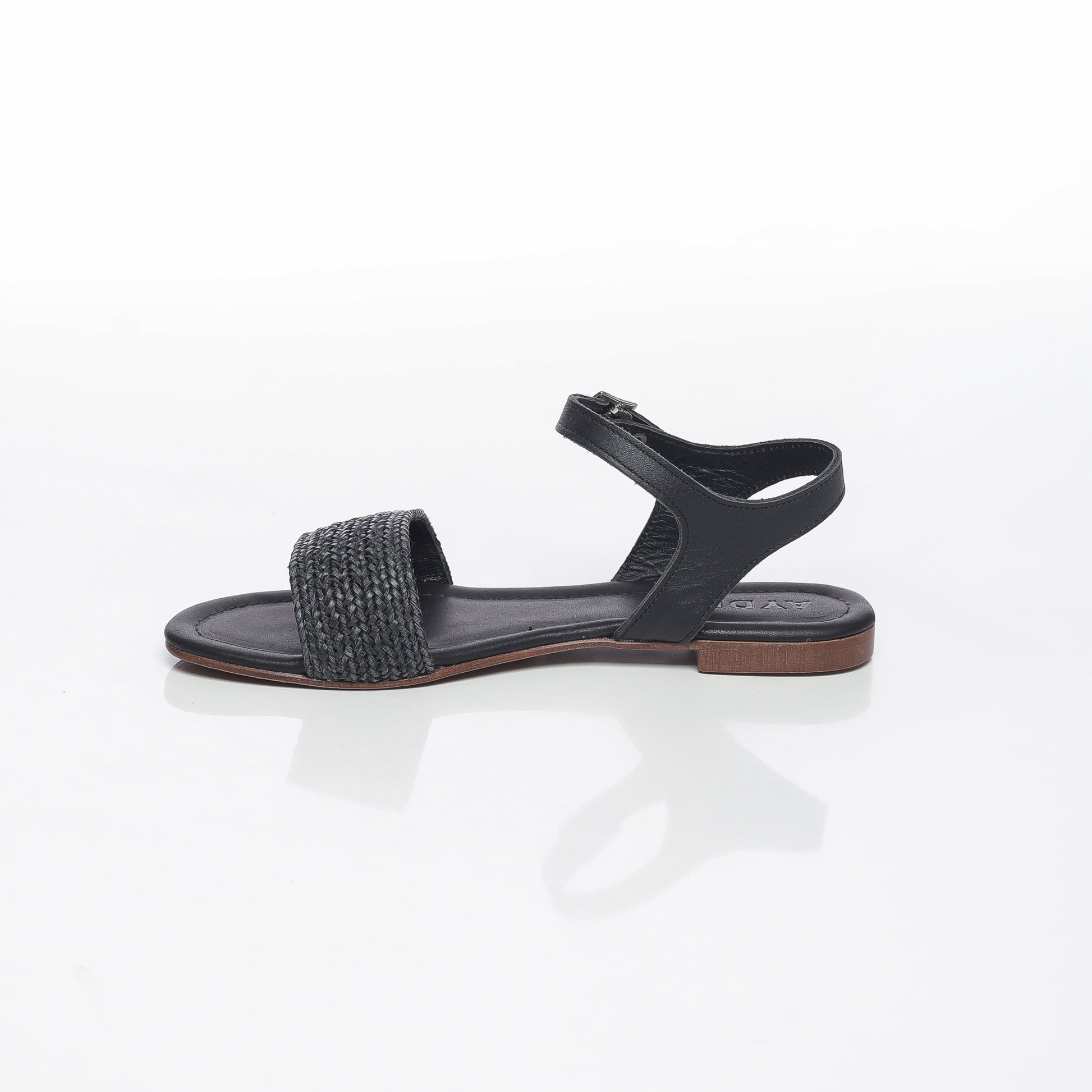 Elara Raffia Noir & Cuir Noir
