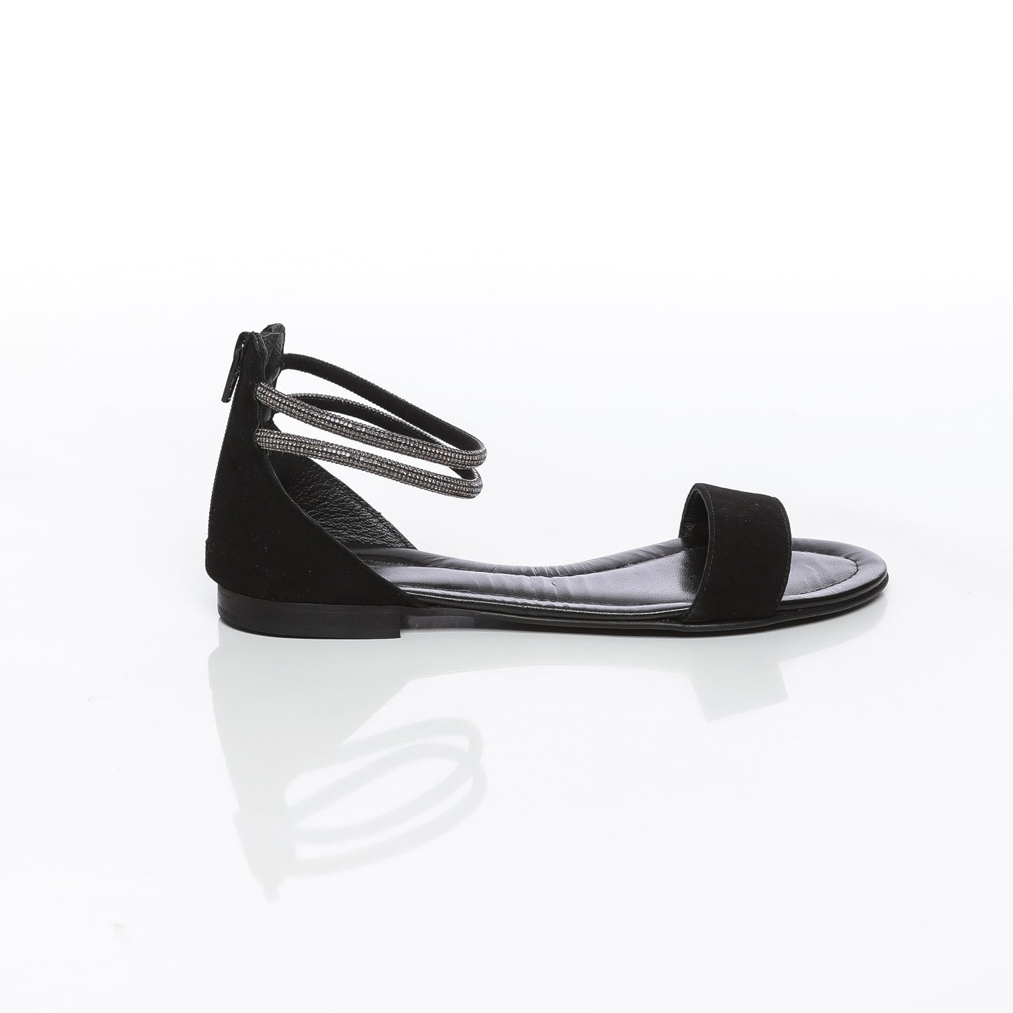 Versilia Daim Noir & Strass Noir