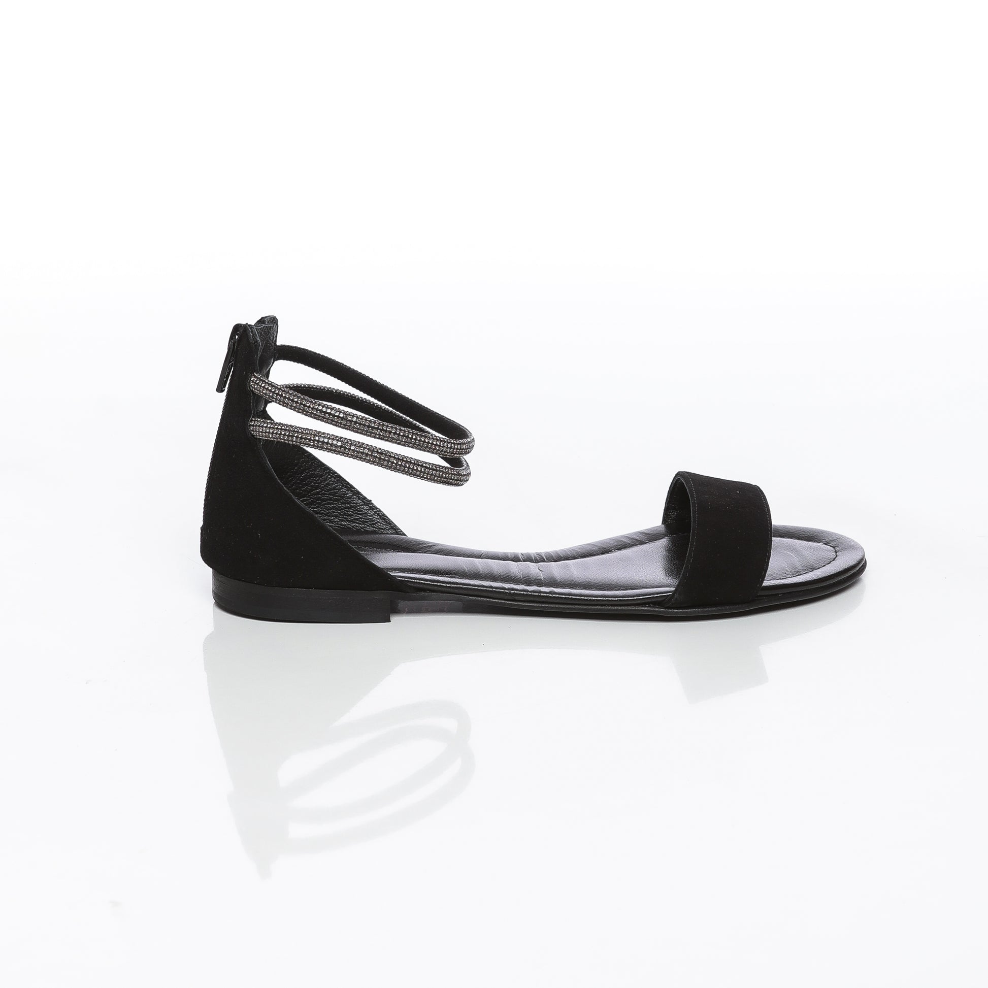 Versilia Daim Noir & Strass Noir