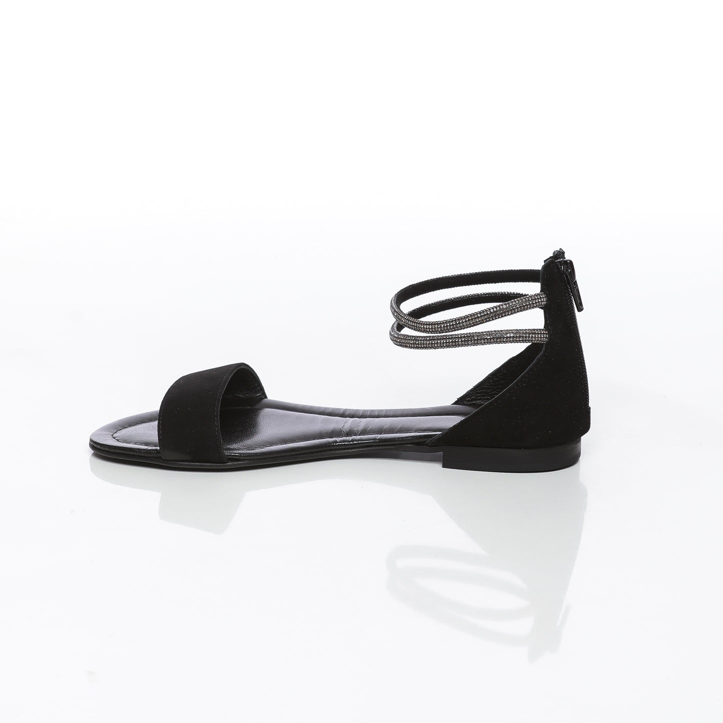 Versilia Daim Noir & Strass Noir