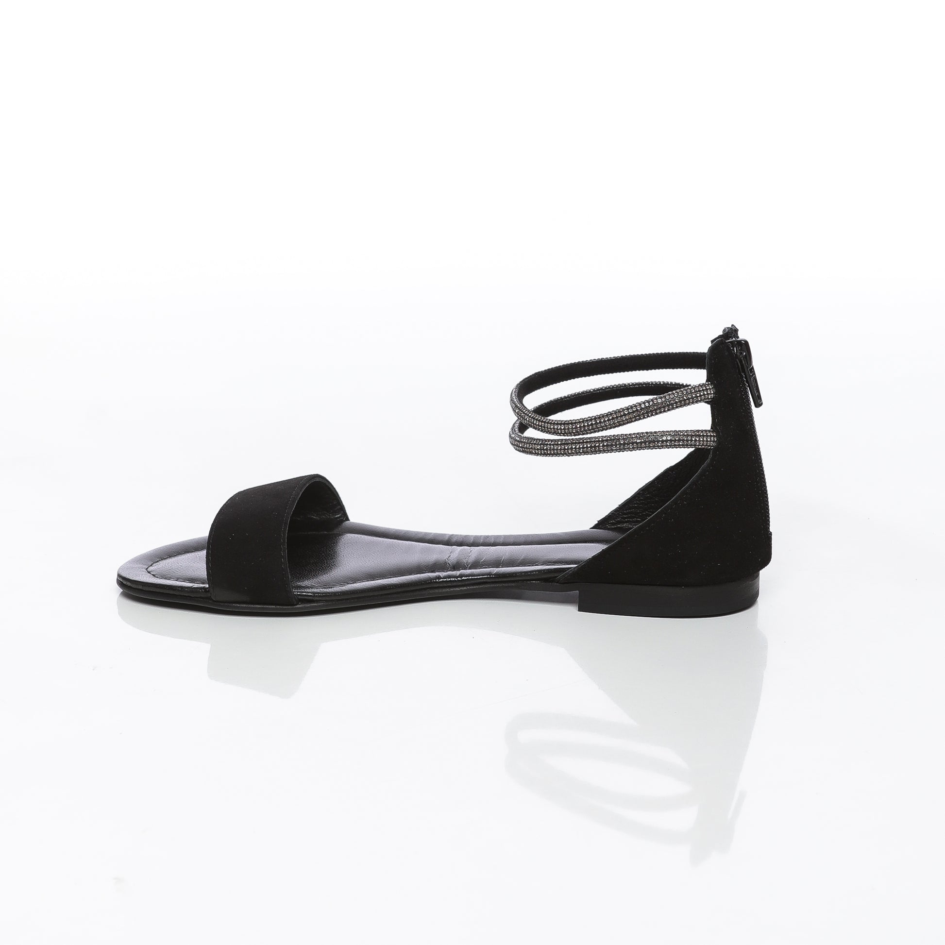 Versilia Daim Noir & Strass Noir