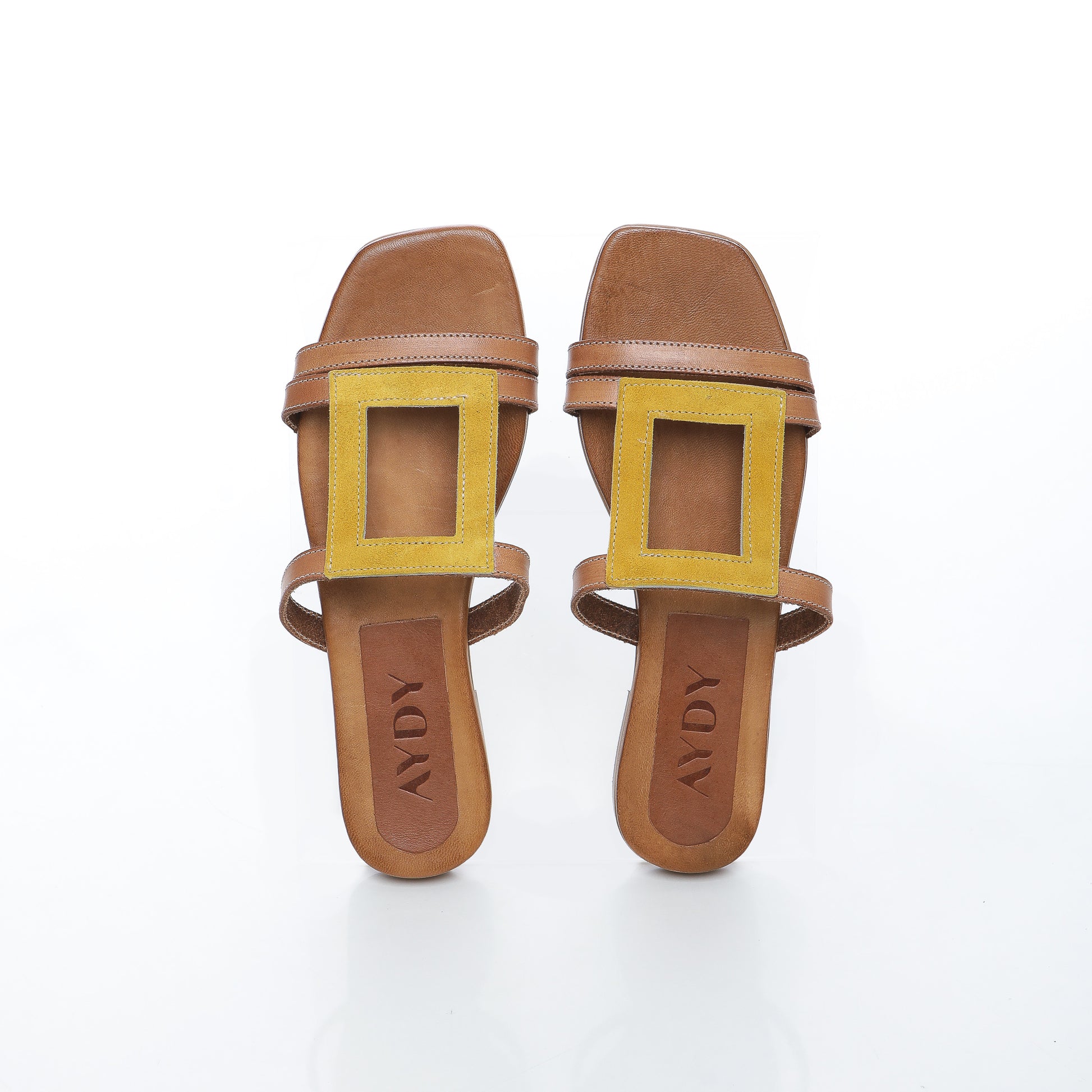 Carino Cuir Camel & Jaune