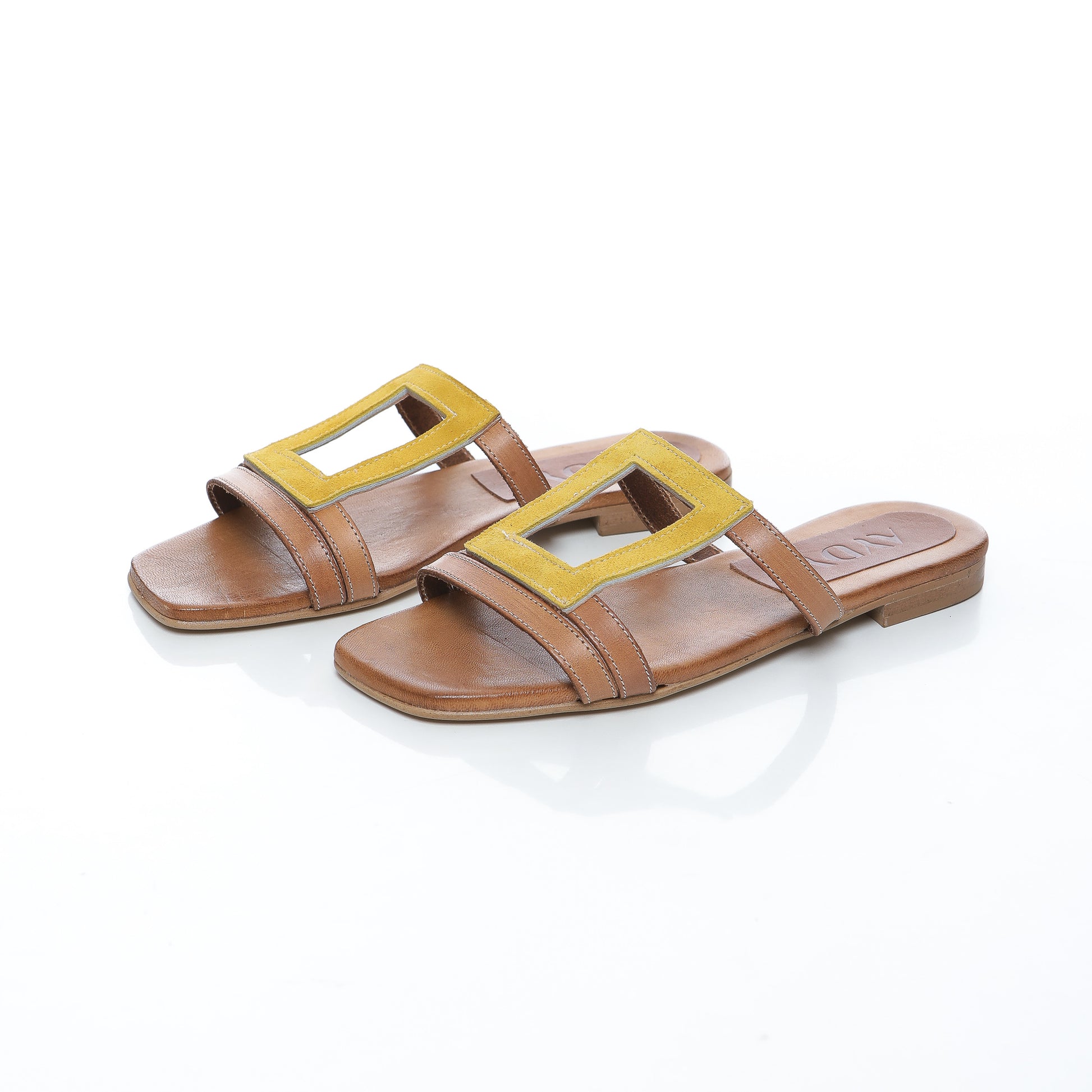 Carino Cuir Camel & Jaune